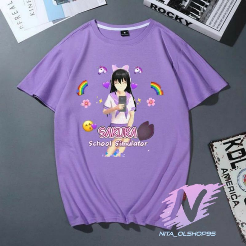 kaos sakura school simulator baju kaos anak sakura pelangi