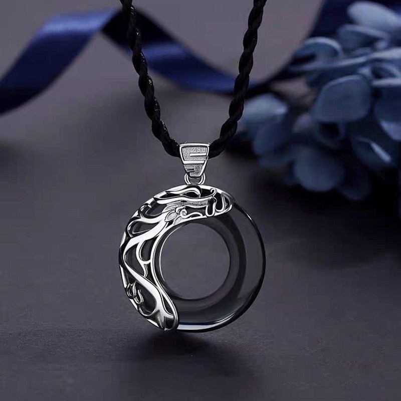 [ 2Pcs/Set Black&amp;White Jade Pendant Necklace Couple Necklaces ] [Lover Gifts Jewelry Accessories ]