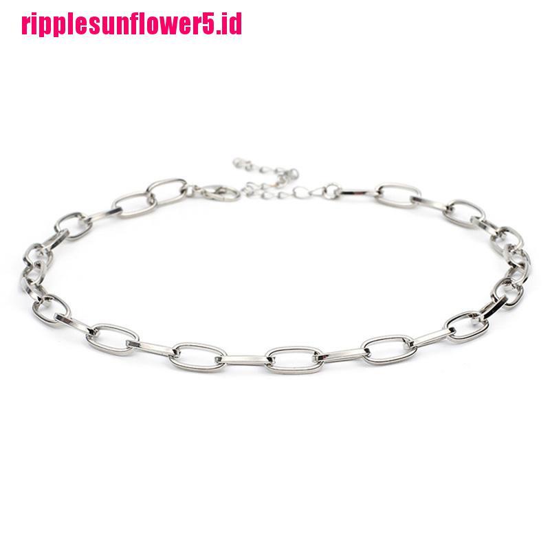 # Kaos T-Shirt Wanita Lengan Pendek Motif Print #Kalung Choker Rantai Pendek Gaya Punk Vintage Warna Emas / Silver Untuk Wanita