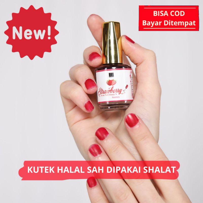 Strawberry Nail Henna 5 ml/ kutek halal/ sah dipakai shalat