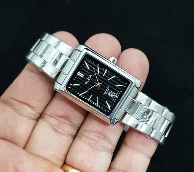 Jam tangan wanita Alba segi tgl aktif free batrei cadangan