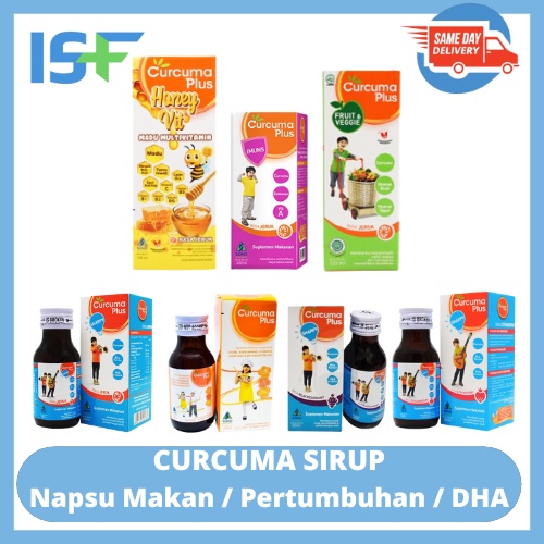 ⭐ISF⭐Curcuma Plus Sirup 60 / 100 ml Vitamin Anak Syrup Honey Vit Sharpy Support Appetite Imun Imuns Fruit Veggie