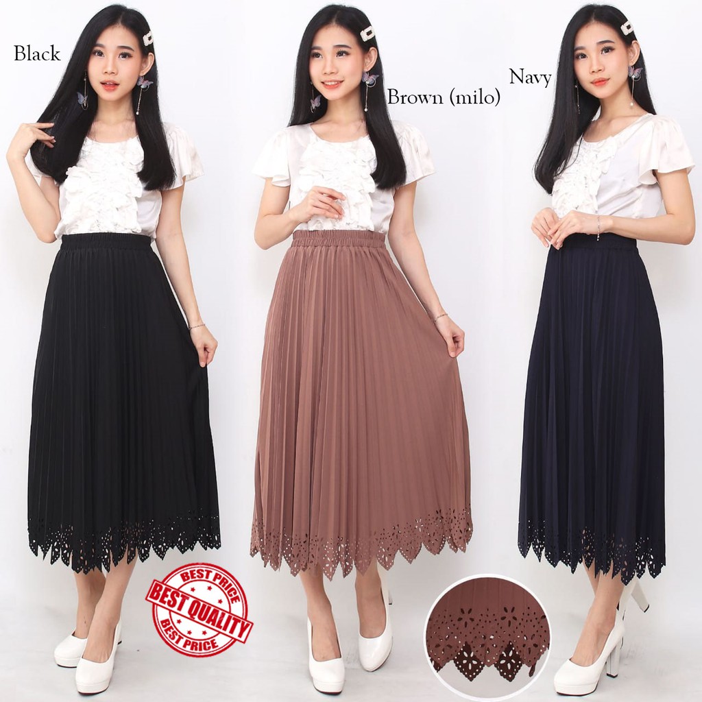 Rok Plisket - Rok Cut Motif Laser 7/8