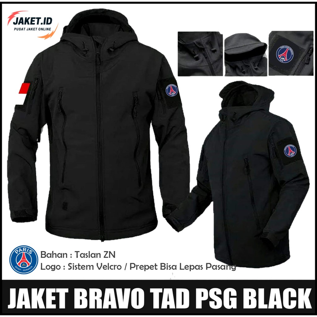 JAKET PRIA TAD BRAVO TACTICAL OUTDOOR TAKTIKAL WARNA HITAM