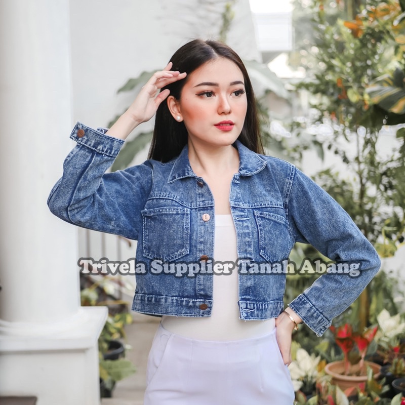 JAKET JEANS TALI BELAKANG