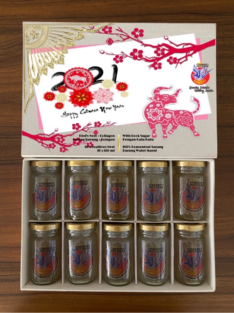 

New!! Minuman Sarang Burung Walet + Kolagen Murni Dengan Kemasan Gift Box isi 10 x 120 ml