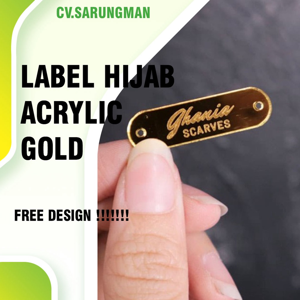 

Label Hijab Acrylic / Label Akrilik / Label Brand Akrilik Custom Emas - BENING