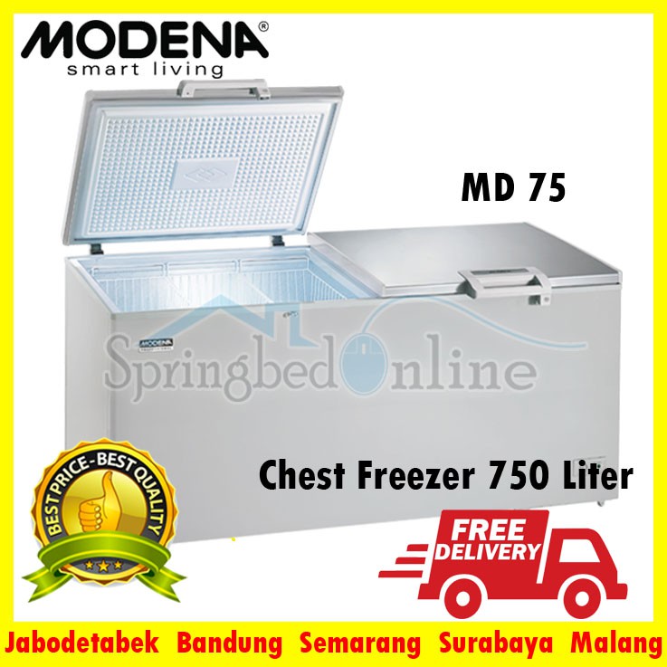 MD 75 MODENA Chest Freezer/ Lemari Pendingin / Freezer Box 750 LITER 2 PINTU Harga Pabrik