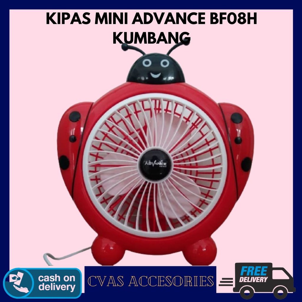 BF08H Kipas Angin Advance Karakter KUMBANG 8 INCH / Kipas Motif Lucu Karakter Hewan