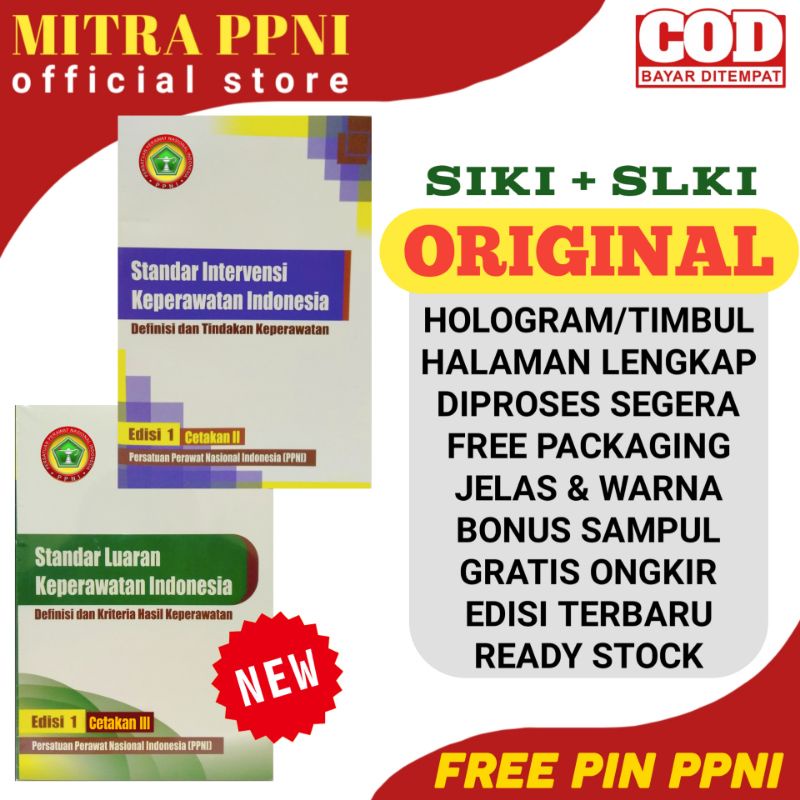 ORIGINAL Buku SIKI+SLKI ORI Paket 2S Original Asli PPNI Terbaru Edisi 1 Cetakan 2 Tahun 2018-2019  M