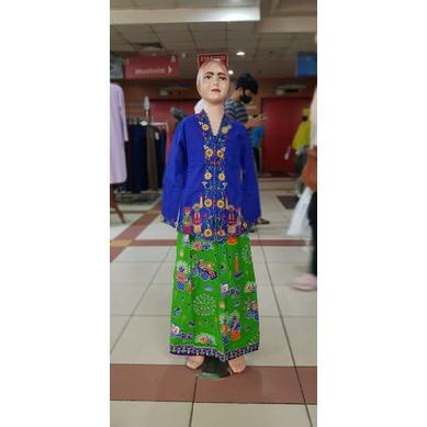 Setelan Kebaya Encim Anak 5 - 12 Tahun Motif Bordir Ondel-Ondel / Kebaya Seragam Sekolah Anak Perempuan