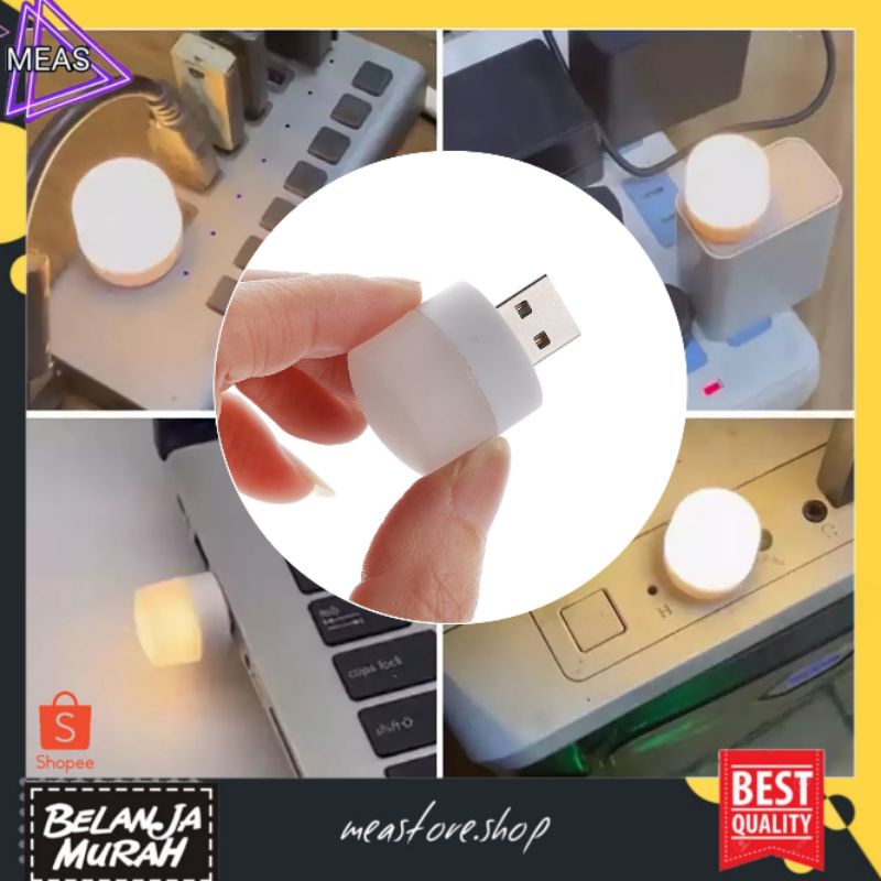 MEASTORE | LAMPU USB MINI / LAMPU TIDUR USB LED HEMAT ENERGI PUTIH / WARM WHITE USB NIGHT LIGHT HEMAT