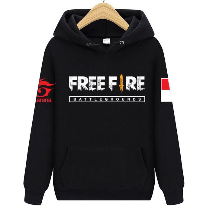 Jaket Free Fire / Hoodie Free Fire / Jaket Garena / Jaket FF - Hitam, S