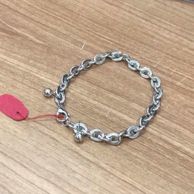 Gelang rantai hollow fancy polos mas putih