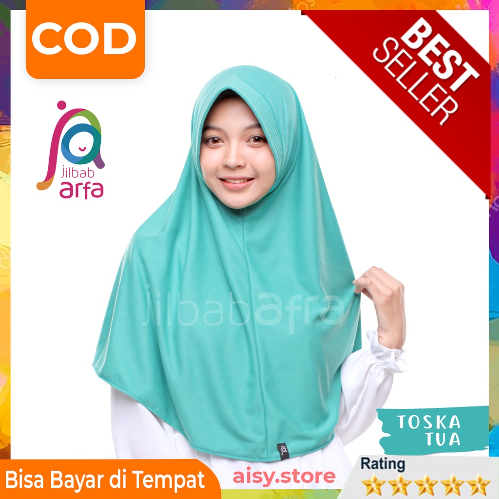 Jilbab Afra Amira Bergo Anti Tembem Original Jilbab Arfa Afra Terbaru Warna Tosca Tua