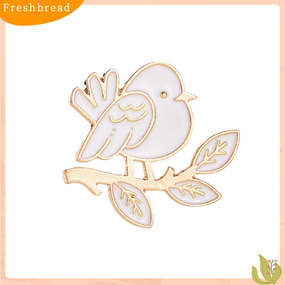 [Fresh] Bros Pin Kerah Motif Burung / Daun Enamel untuk Wanita