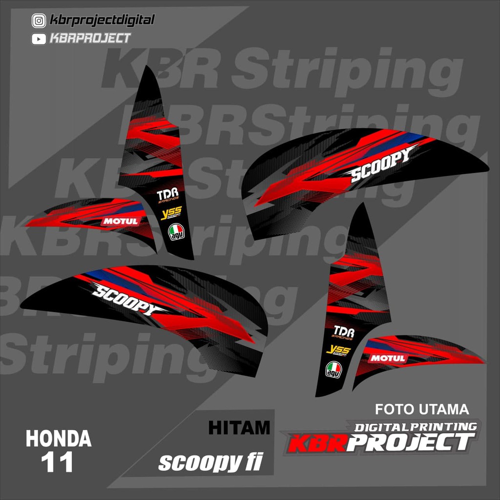 (cod) stiker motor - striping honda scoopy fi scoopy fi 2013 - 2016 - motor - sticker variasi 11