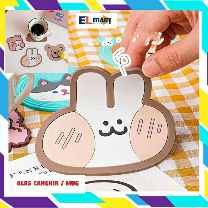 Tatakan Gelas TG01 Silikon Anti Slip Alas Mug Cangkir Karakter Lucu