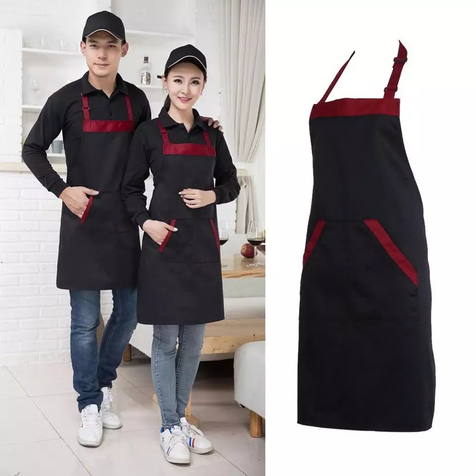 Apron Celemek Masak Murah Waiter Drill Custom Pria Wanita Grade A Original