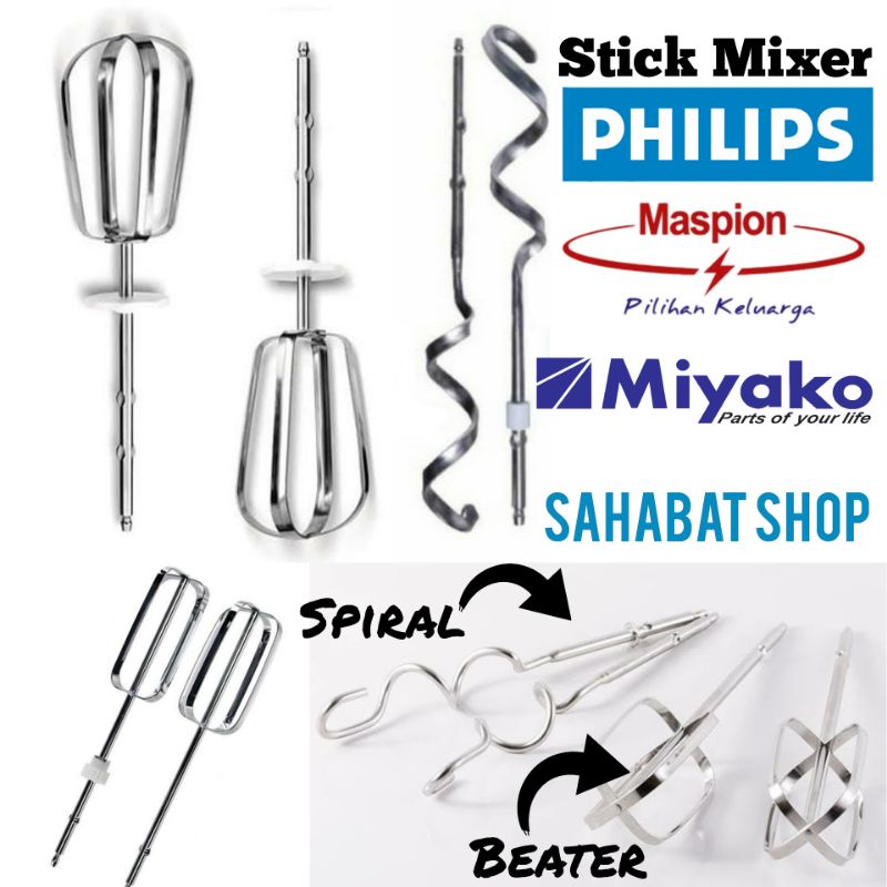 STICK PENGADUK MIXER MIYAKO 620 625 PHILIPS MASPION BEATER / SPIRAL LENGKAP