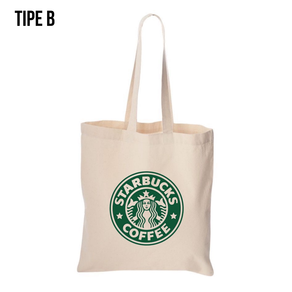 Tote Bag Canvas STARBUCK / Tas Nudie Canvas / Tote Bag Kanvas TIPE B