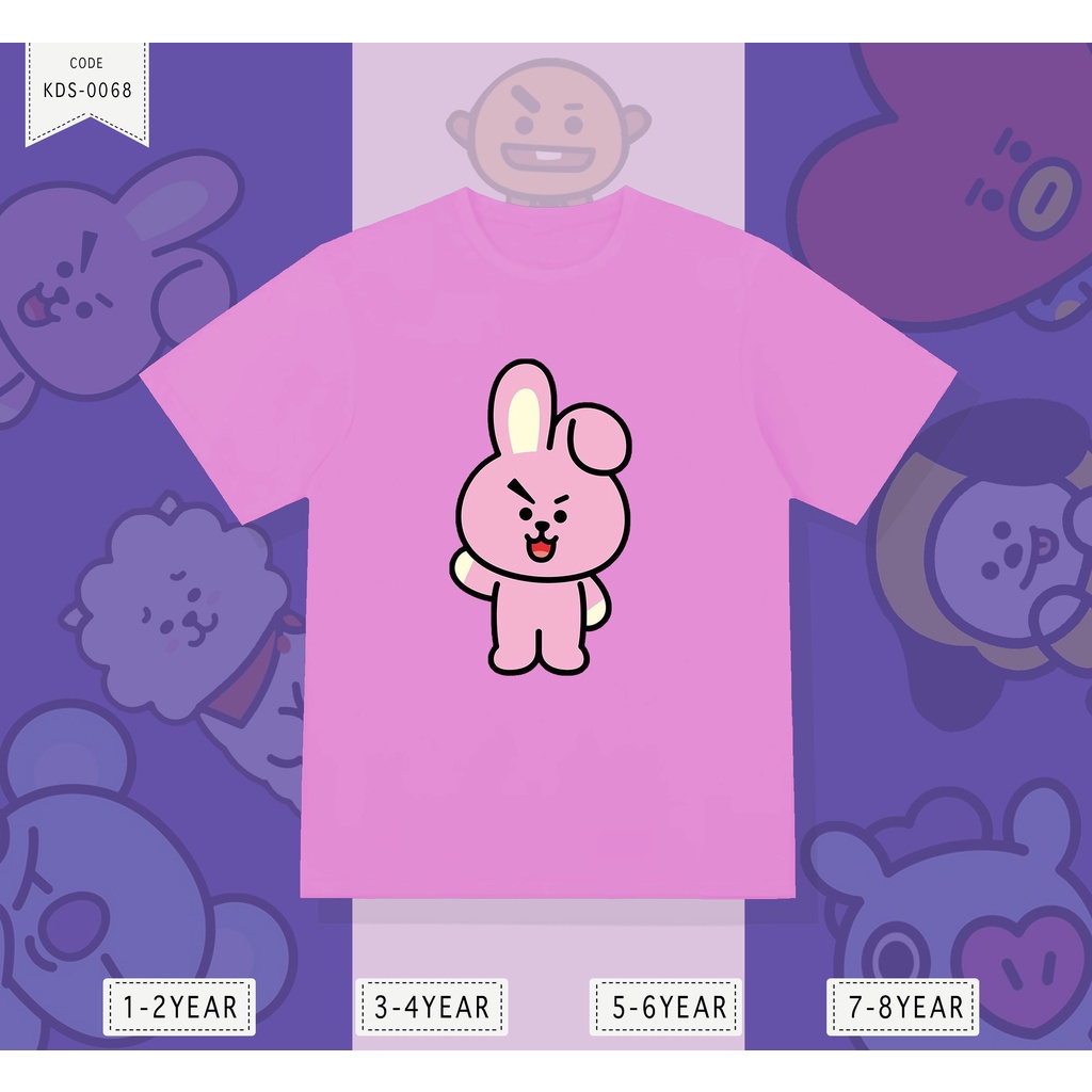 KAOS ANAK-ANAK TATA / CHIMMY / CHOOKY / SHOOKY / RJ / KOYA / MANG REAL / BT21 / BAHAN ADEM