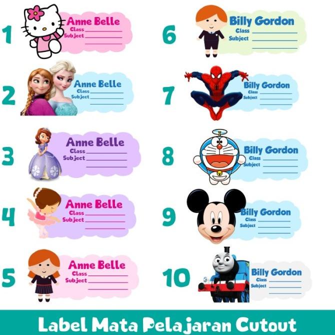 

(BISA COD) STIKER LABEL MATA PELAJARAN CUTOUT/ STICKER LABEL WATERPROOF (1-20) CUCI GUDANG Kode 1252