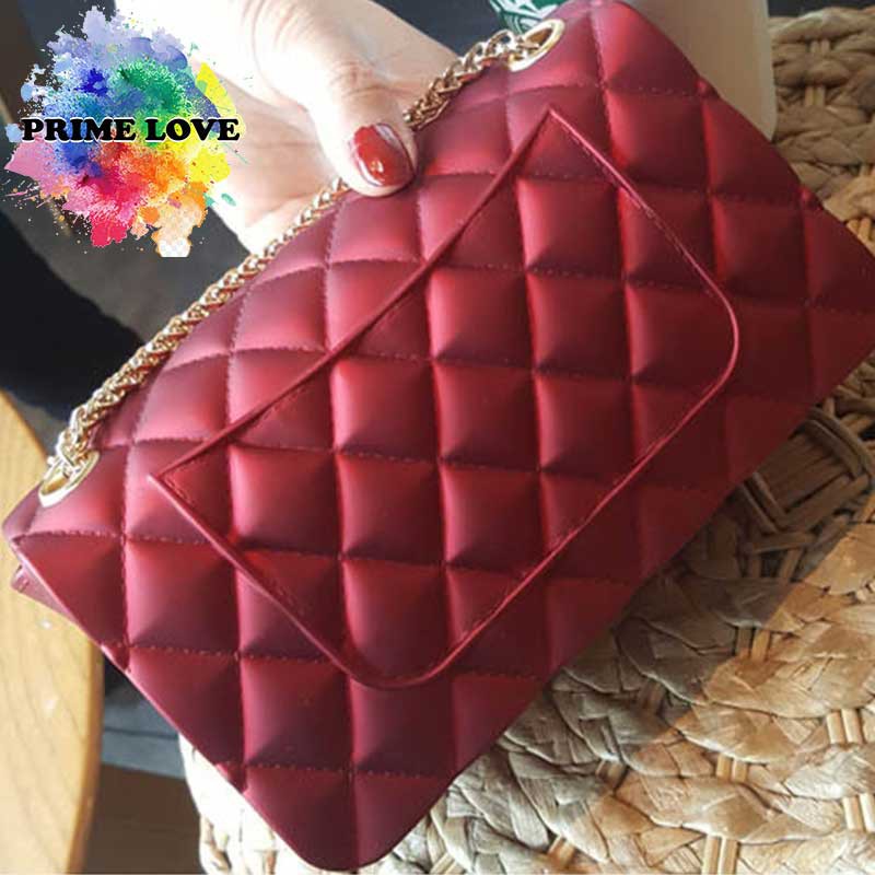 Tas Pesta Wanita Model Selempang Bahu Tali Rantai Motif Jelly Colour Modis &amp; Elegan - TW1826