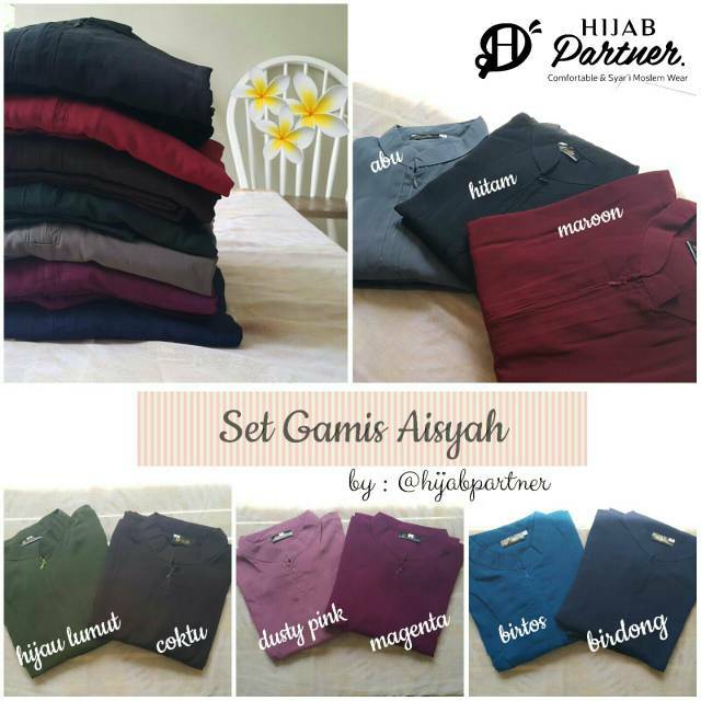 SET GAMIS SYAR'I CADAR AISYAH XXL (PET DAN NON PET)