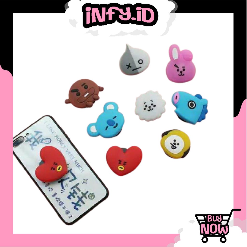 INFY - Pop Socket HP 3D Karakter BT21 / Pop Socket 3D / Pop Socket Aksesoris HP / Phone Holder R275