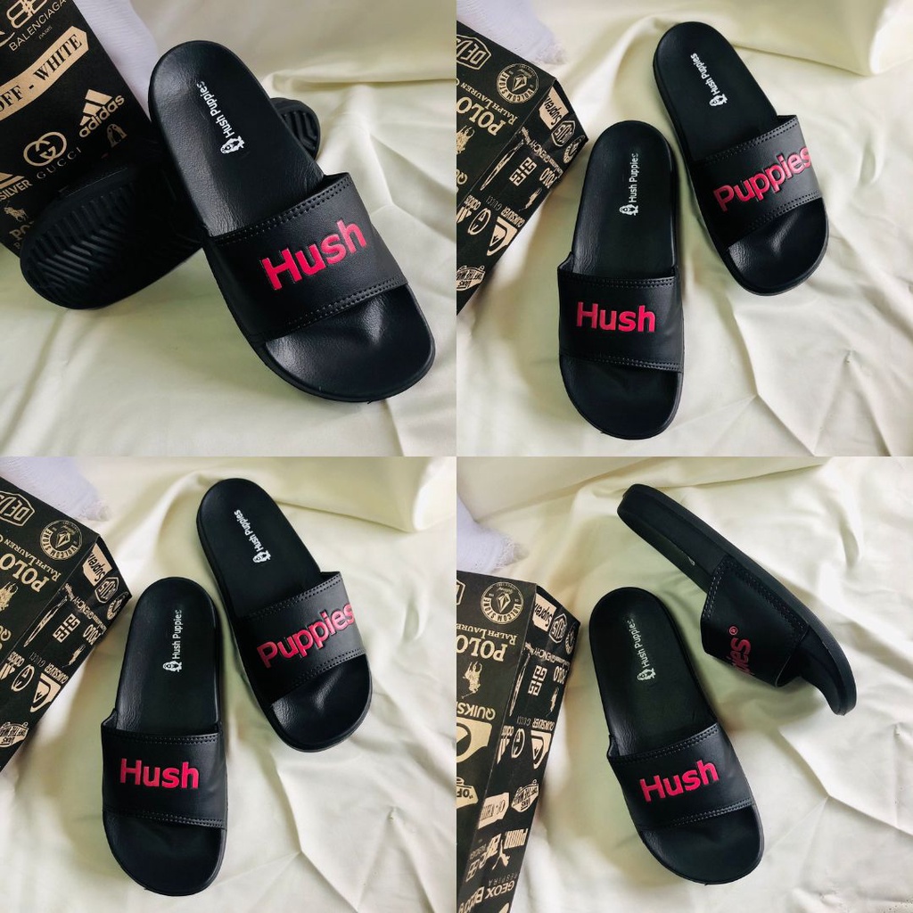 SLOP PUPPIES PINK SANDAL + PAPERBAG HUSH PUPPIES / SENDAL SLOP SLIDE PRIA WANITA GRADE ORI