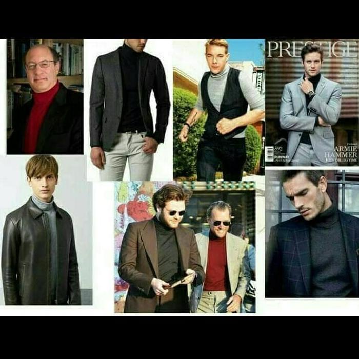 Kaos Polos Turtleneck Pria Wanita Lengan Panjang Kaos Turtle Neck Pria Wanita Rib Knite Premium / Sw