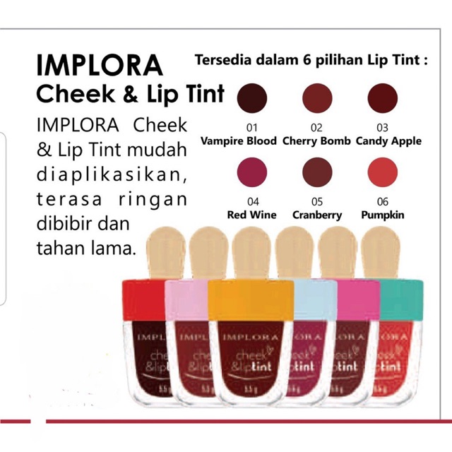 Implora Cheek &amp; Lip Tint Original BPOM