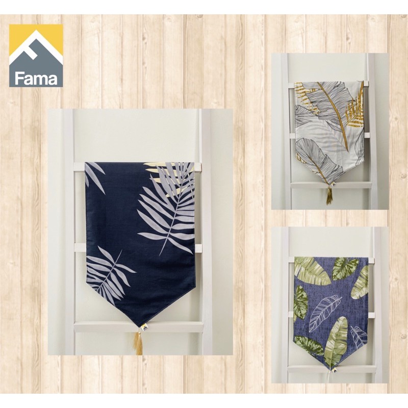 taplak meja table runner 105x35 cm bolak balik two tone by fama