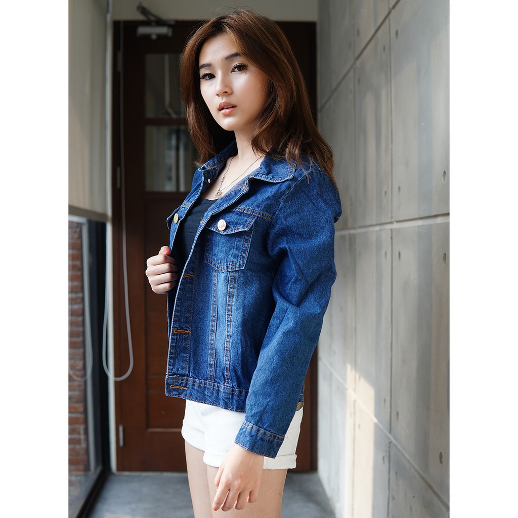 BLZ |  JAKET DARK JEANS WANITA BALENCIAGA Tebal Kekinian Fashion Murah