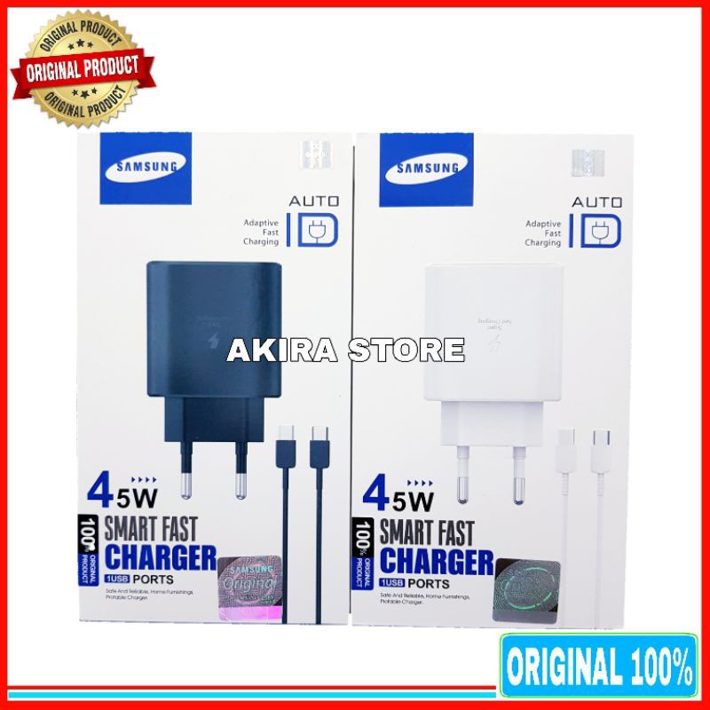 Charger Samsung Galaxy S20 S20+ S20 Ultra Original 100% Super Fast Charging 45 Watt C To C