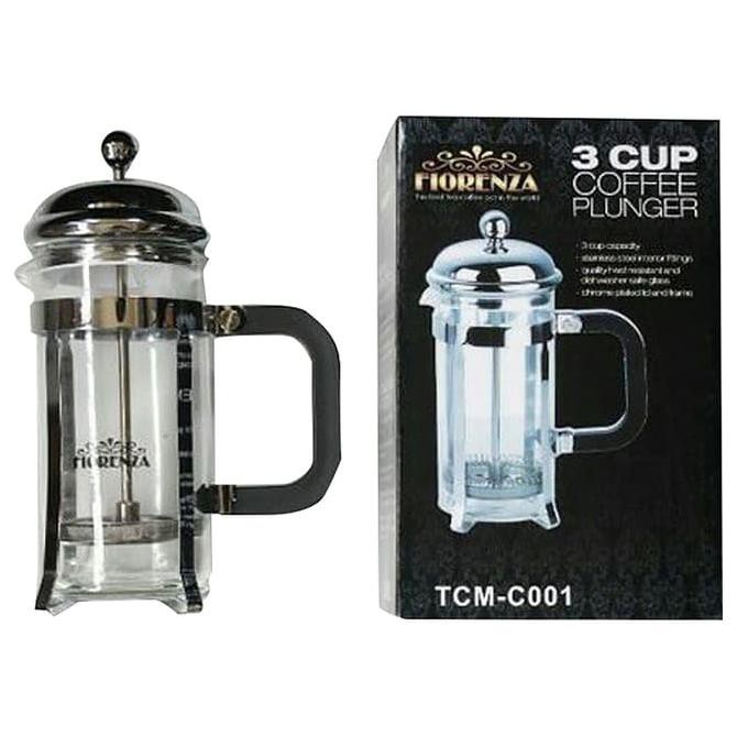(READY COD) 3 Cup Coffee Plunger/ French Press/ Tea & Coffee maker Fiorenza 350ml PRODUK TERBATAS