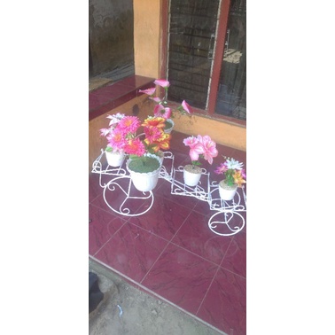 rak pot bunga sepeda besi 6 susun Lucu