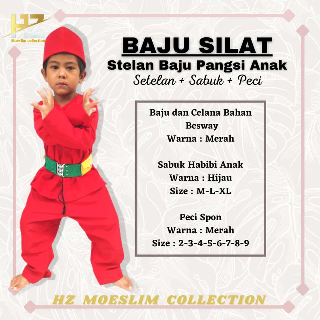 Jual Baju Pangsi Anak Baju Silat Betawi Lengkap(Setelan Baju+Sabuk+Peci