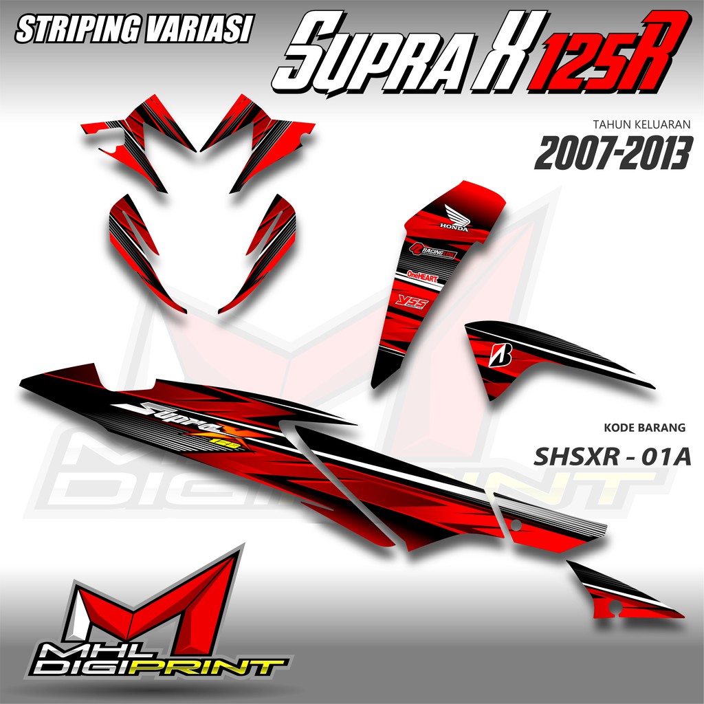 STRIPING VARIASI SUPRA X 125R - STIKER SUPRA X 125 BATMAN - SHSXR 01