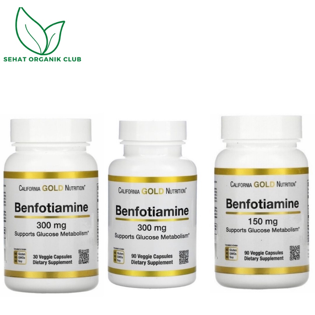 California Gold Nutrition Benfotiamine 150 mg 90 Veggie Capsules ; Benfotiamine 300 mg 90 Veggie Cap