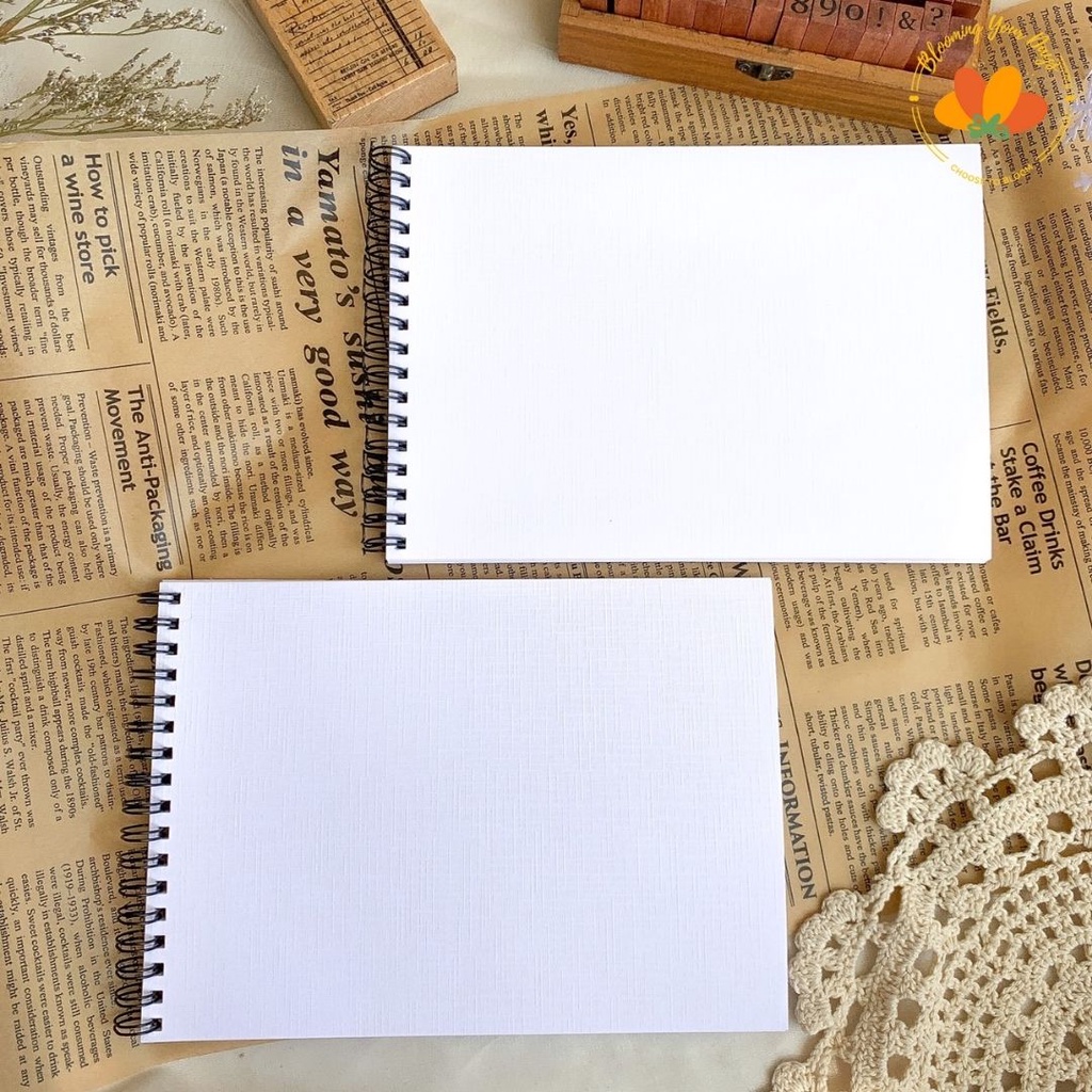 

HJK Bloomingyourdays Scrapbook Album Vintage Hitam Putih Notebook Buku Diary Journal Journaling
