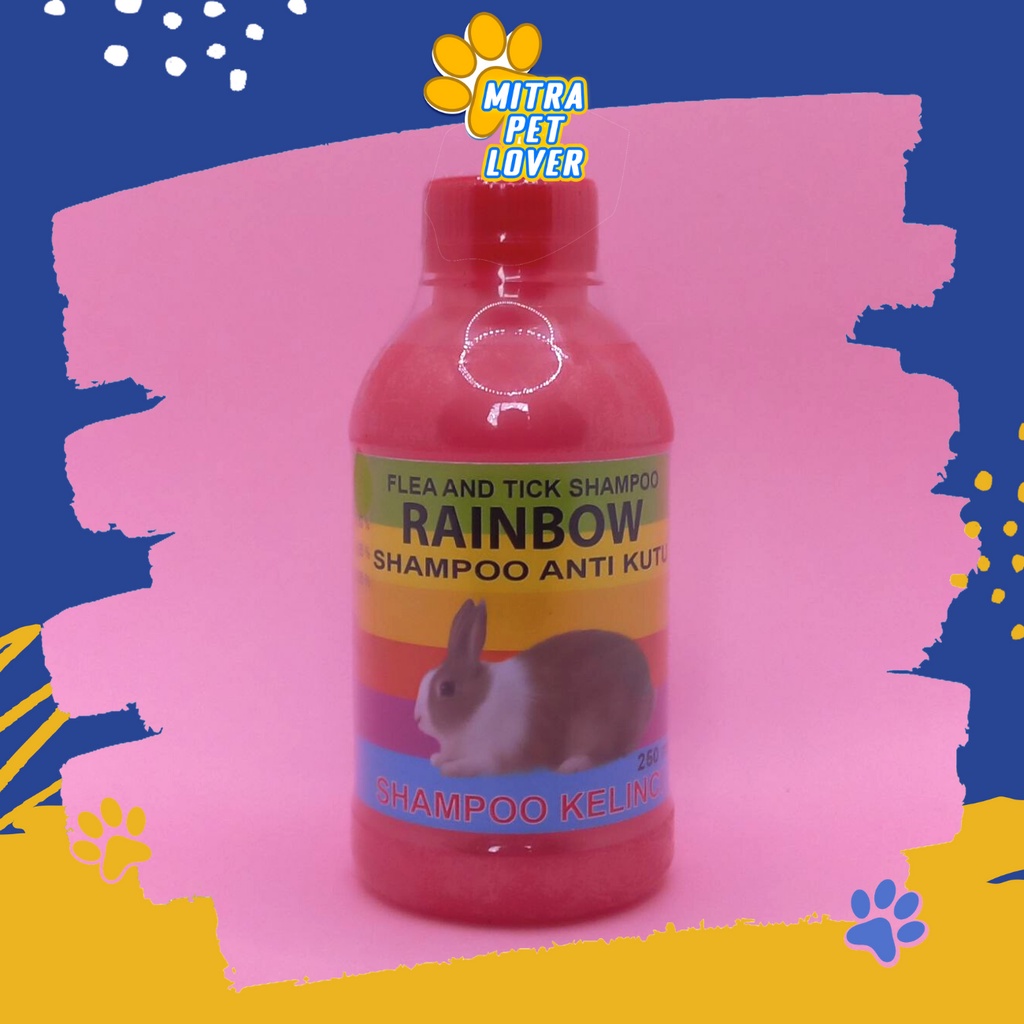 SHAMPO ANTI KUTU KELINCI - RAINBOW SHAMPOO KELINCI 250 ML ORIGINAL - SAMPO RABBIT BULU HALUS BERSIH WANGI HARUM LEMBUT AMAN - MURAH GARANSI ASLI KUALITAS - PET ANIMAL TAMASINDO OBAT KESEHATAN &amp; VITAMIN TERNAK HEWAN BINATANG PELIHARAAN MITRAPETLOVER