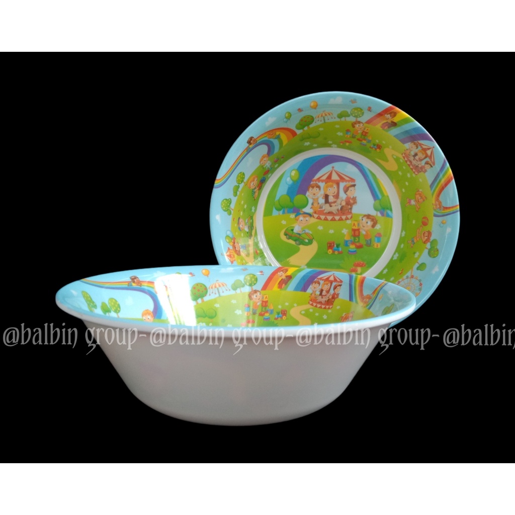 BALBIN 3 MANGKUK BULAT MELAMIN KARAKTER UKURAN BESAR/7.INC