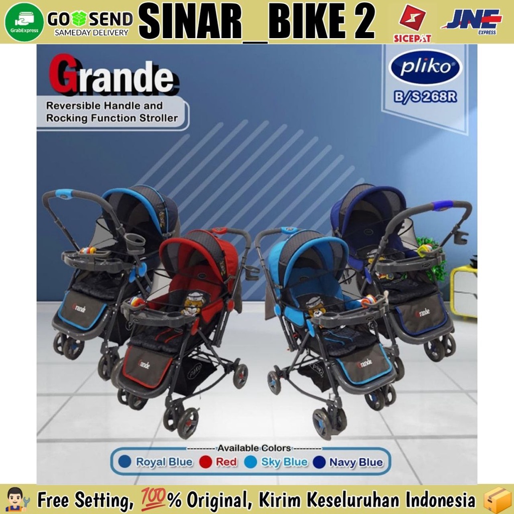 Stroller Pliko BS570 Aston, Pliko  Grande 268R 4in1 Multifungsi Kereta Dorong Bayi