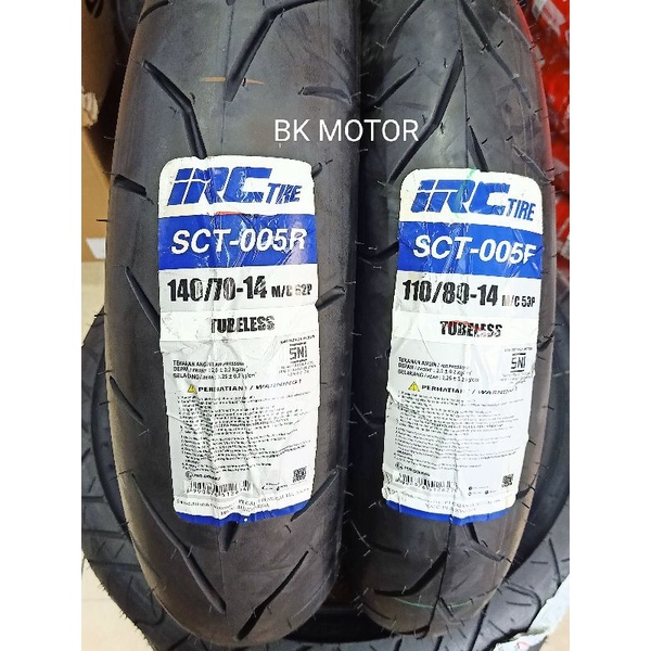 PAKET IRC SEPASANG BAN TUBELESS TUBLES AEROX 140 70 14 DAN 110 80 14 IRC RING 14