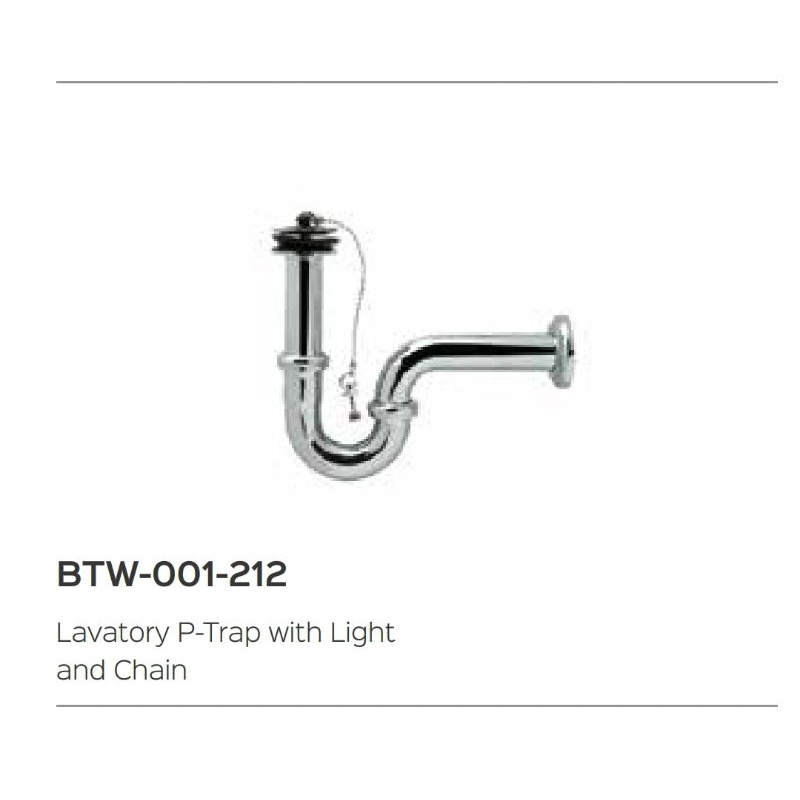 Sifon Leher Angsa Wastafel Rantai Wasser BTW-001-212 / Sifon Pembuangan Wastafel Kuningan Wasser