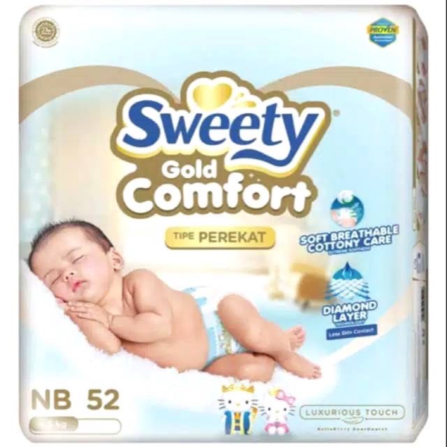 Pampers Sweety Gold Comfort NB 52 New Born perekat