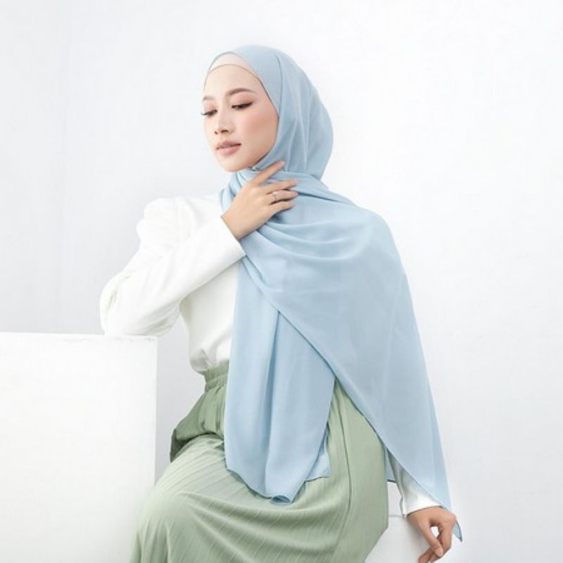 Pasmina polos Ceruty Babydoll panjang 175x75 warna lengkap