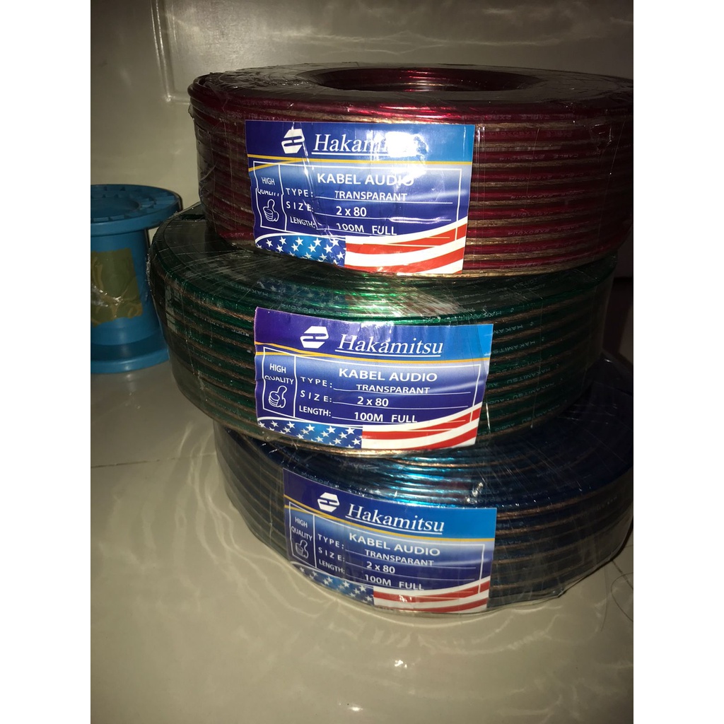 KABEL LISTRIK  SERABUT TRANSPARAN audio speaker 2 X 80 ISI 2 JALUR
